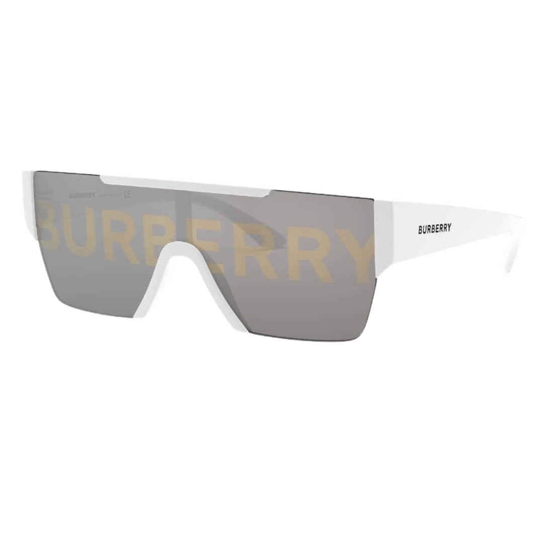 Burberry BE4291 3007/H Men’s Sunglasses white rectangular frame grey lenses luxury eyewear NZ