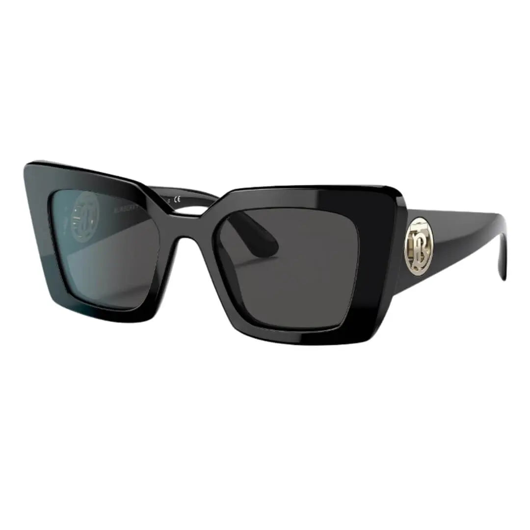 Burberry Daisy BE4344 300187 Women’s Sunglasses - Black Square Frame, Dark Grey Lenses Burberry