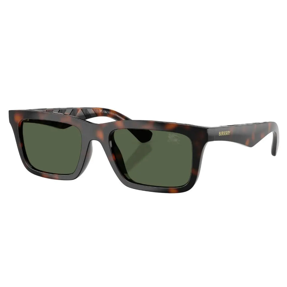 Burberry BE4475U 30029A sunglasses in dark tortoise with green polarized lenses and gold raised logo - Gadgets Online NZ