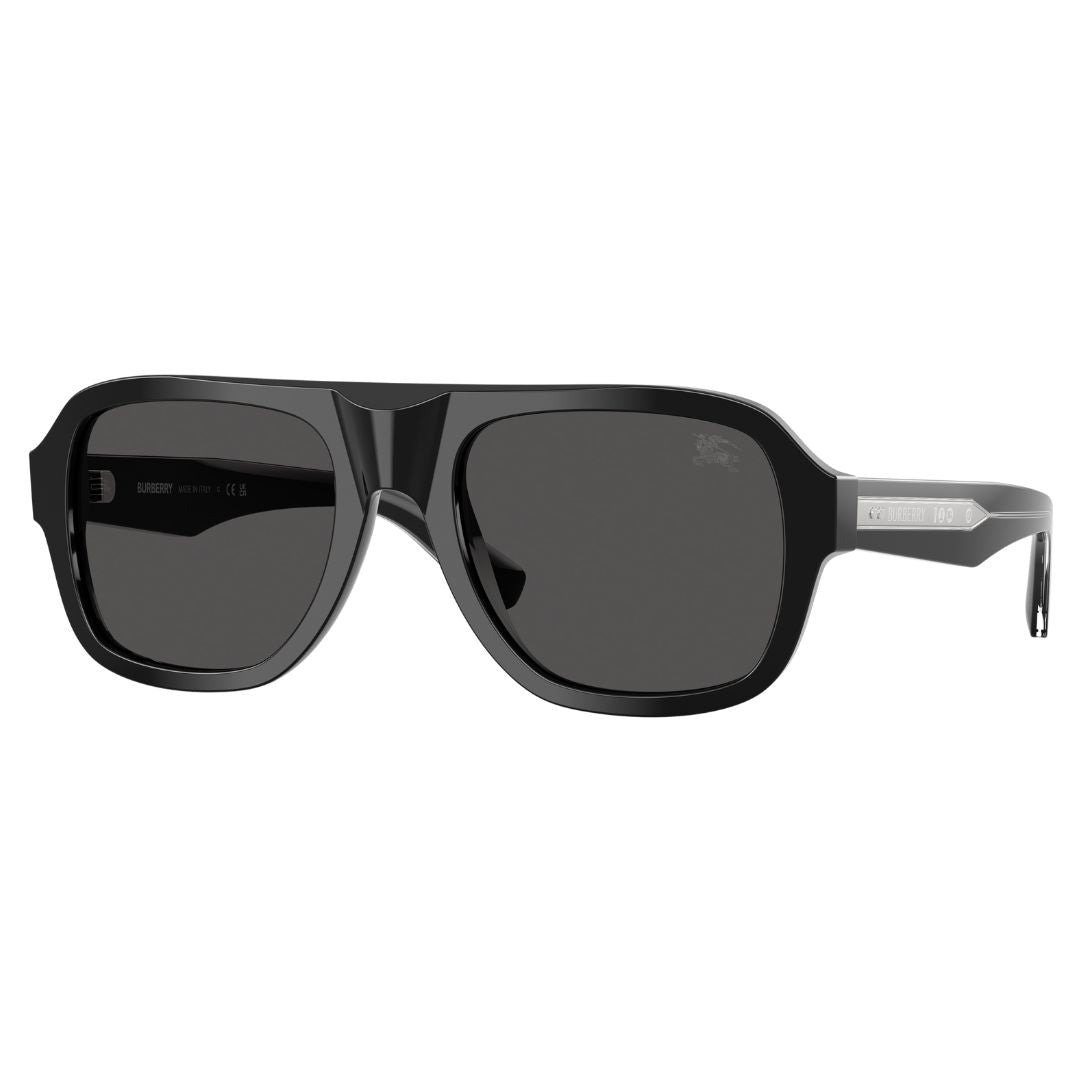 Burberry BE4478 420687 square sunglasses in royal blue with solid grey lenses and raised silver logo - Gadgets Online NZ