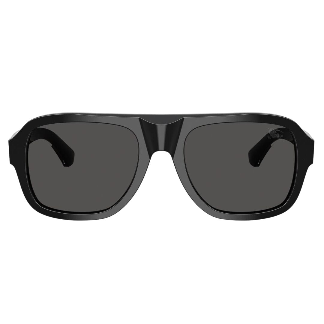 Front view of Burberry BE4478 420687 featuring a bold square royal blue acetate frame and grey lenses - Gadgets Online NZ