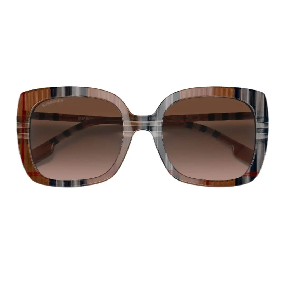 Burberry Caroll BE4323 400513 Women’s Sunglasses - Brown Check Square Frame, Gradient Brown Lenses Burberry