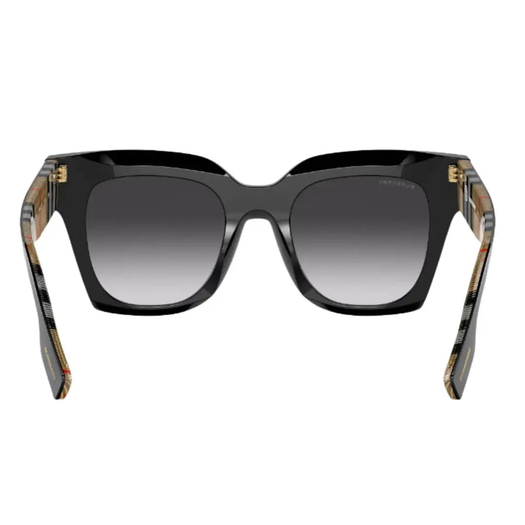 Burberry Kitty BE4364 39428G Women’s Sunglasses - Black Square Frame, Grey Gradient Lenses Burberry