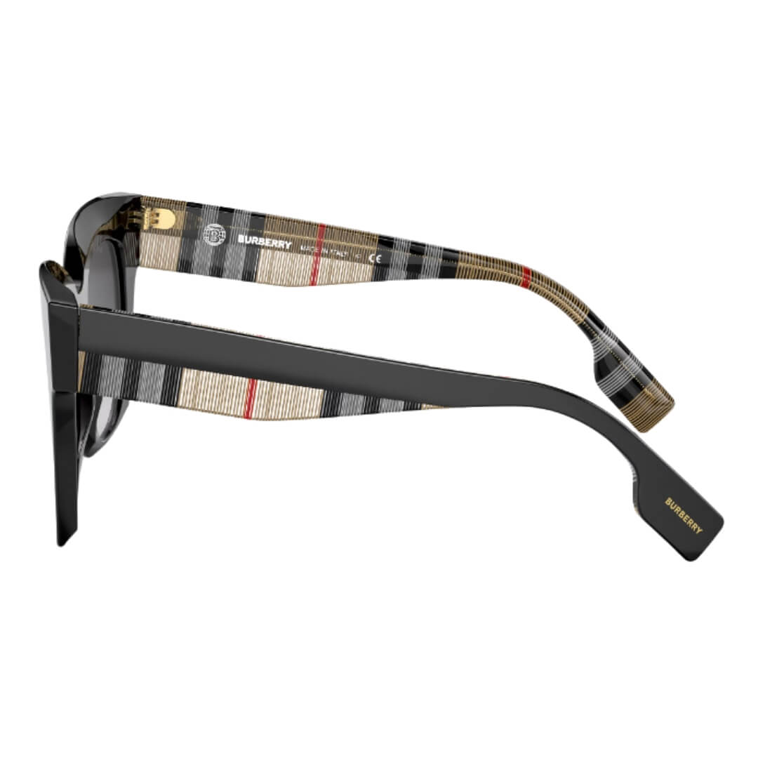 Burberry Kitty BE4364 39428G Women’s Sunglasses - Black Square Frame, Grey Gradient Lenses