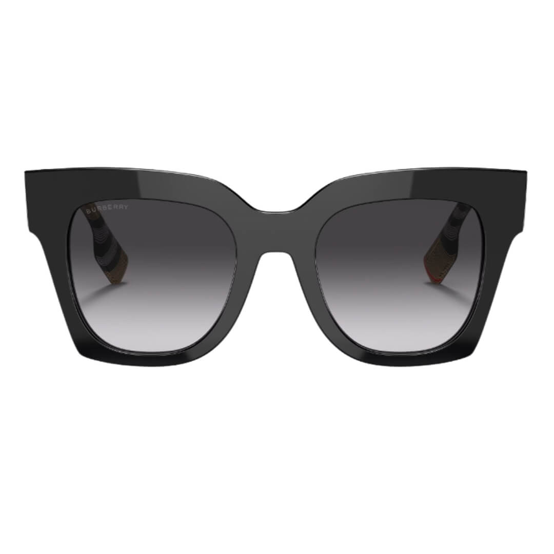 Burberry Kitty BE4364 39428G Women’s Sunglasses - Black Square Frame, Grey Gradient Lenses