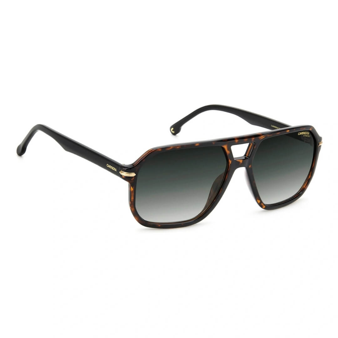 Carrera 302/S 86 599K Men's Navigator Sunglasses in Havana with Green Lens Right Front View