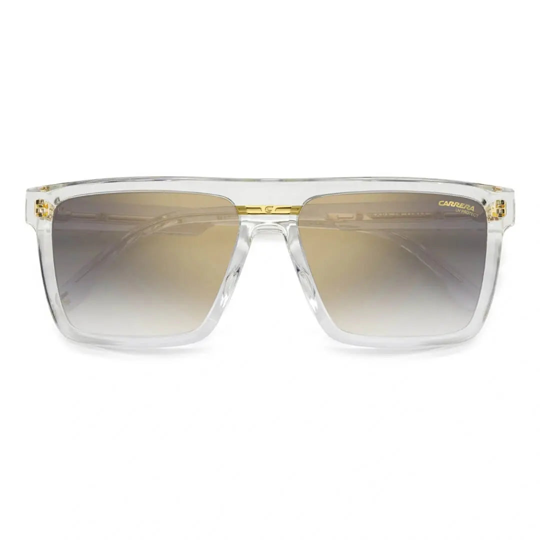 Carrera Victory C 03/S 900/58FQ Unisex Square Sunglasses Folded View - Crystal Frame, Grey Gradient Gold Mirror Lenses | Gadgets Online NZ LTD