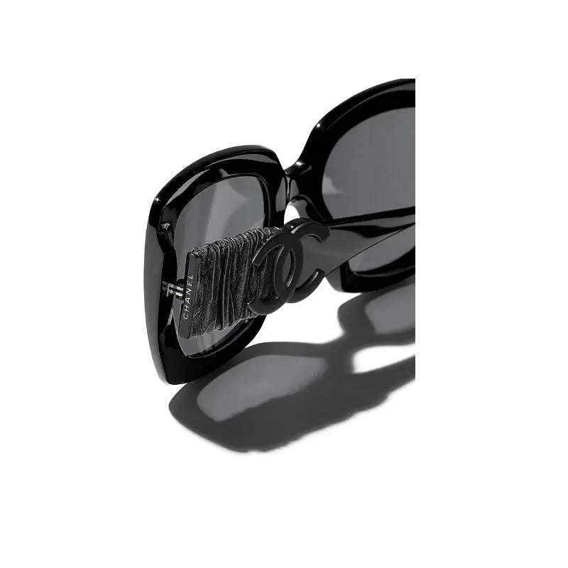 Chanel CH5474Q Square Sunglasses - Black Acetate & Calfskin Chanel