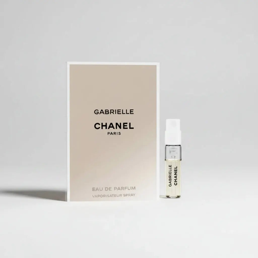 Chanel Gabrielle EDP 1.5ml Sample Vial and packaging on a white background