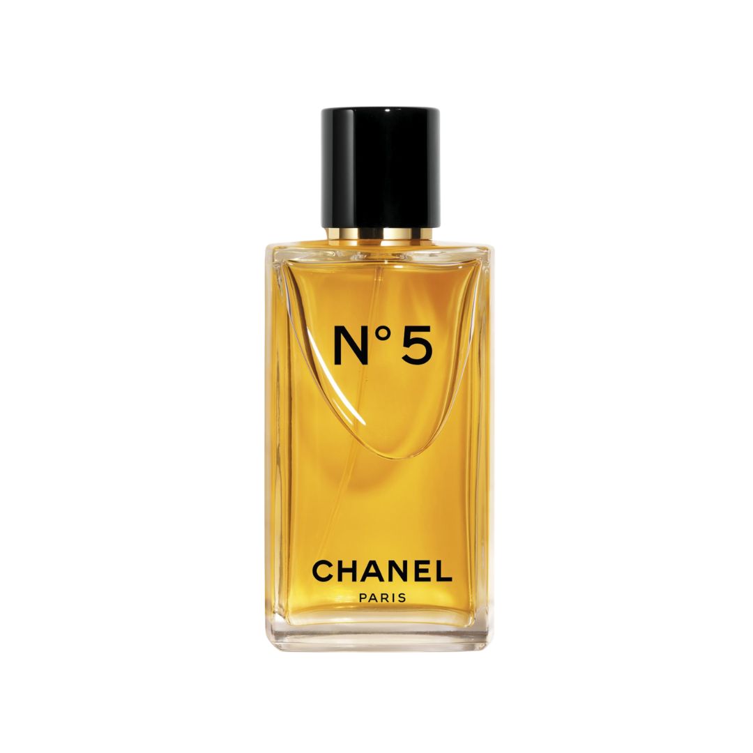 Classic glass bottle of Chanel No. 5 Eau de Toilette, 150ml, a timeless and elegant floral-aldehydic fragrance for women.
