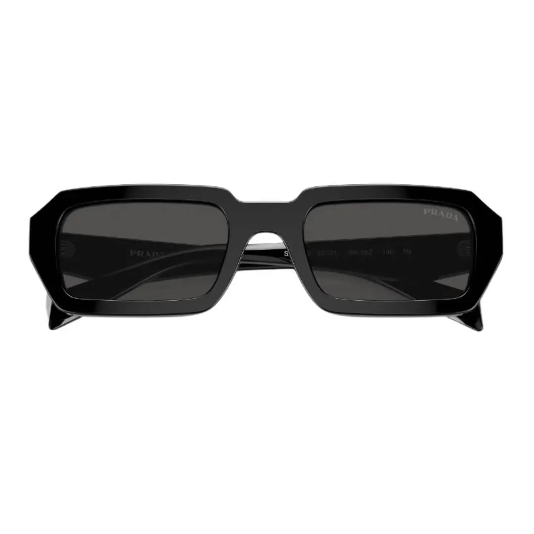 Close Up of Prada PR A12S 16K08Z Sunglasses - Black Frame Detail