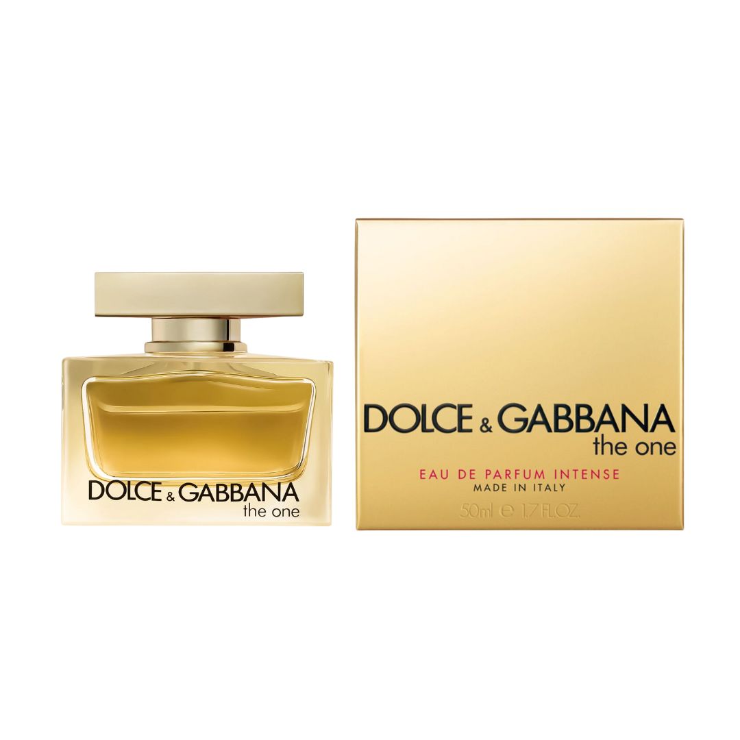 Dolce & Gabbana The One Eau de Parfum Intense 50ml – Women perfume bottle and packaging on a white background
