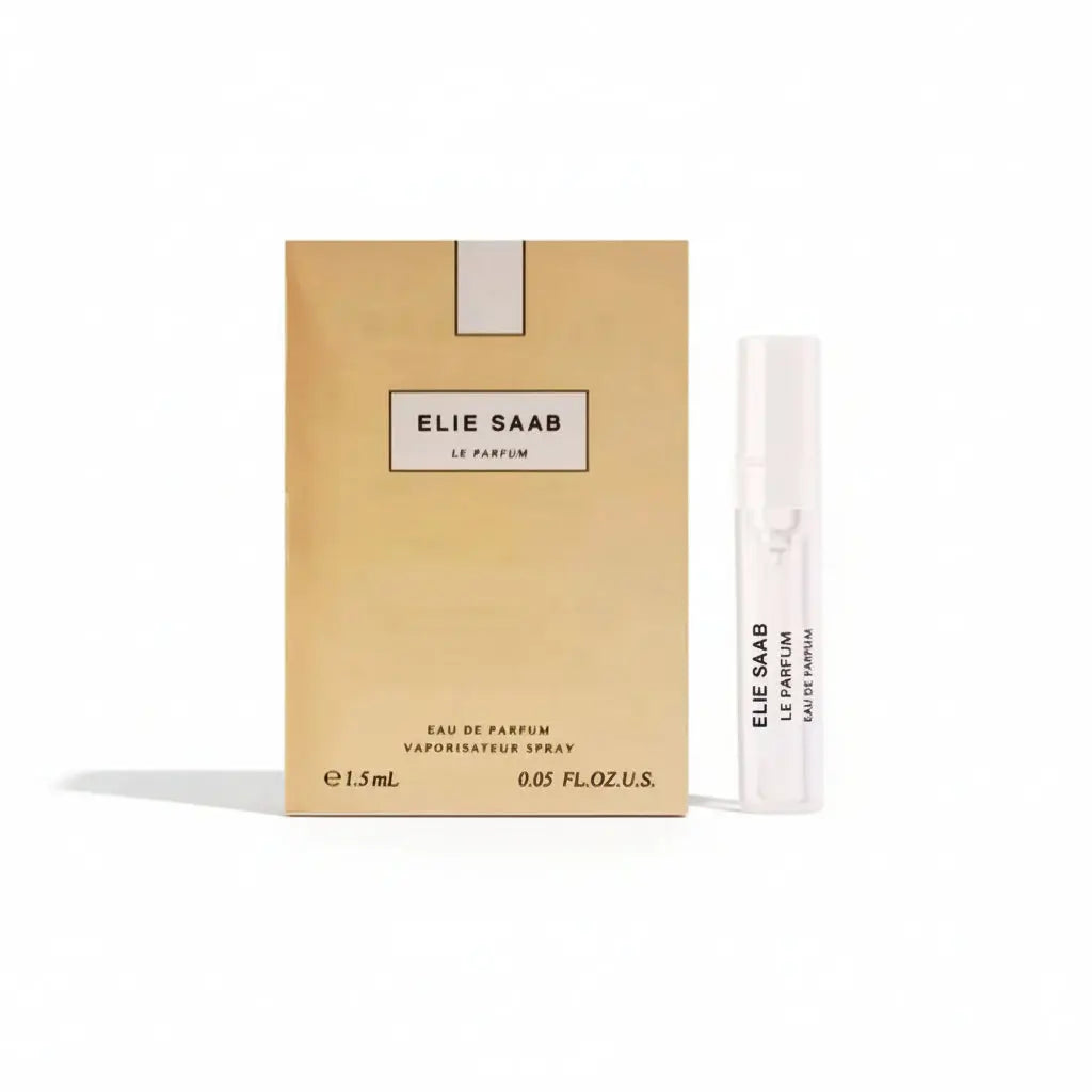 Elie Saab le parfum EDP 1.5ml perfume packaging on a white background