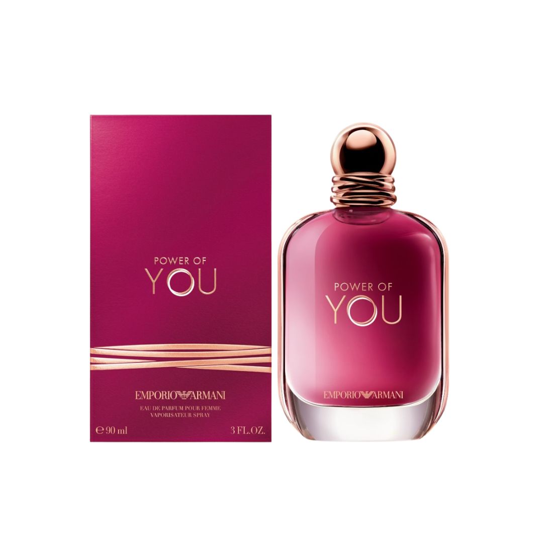 Emporio Armani 'Power of You' perfume 90ml bottle and packaging on a white background - Gadgets Online NZ ltd