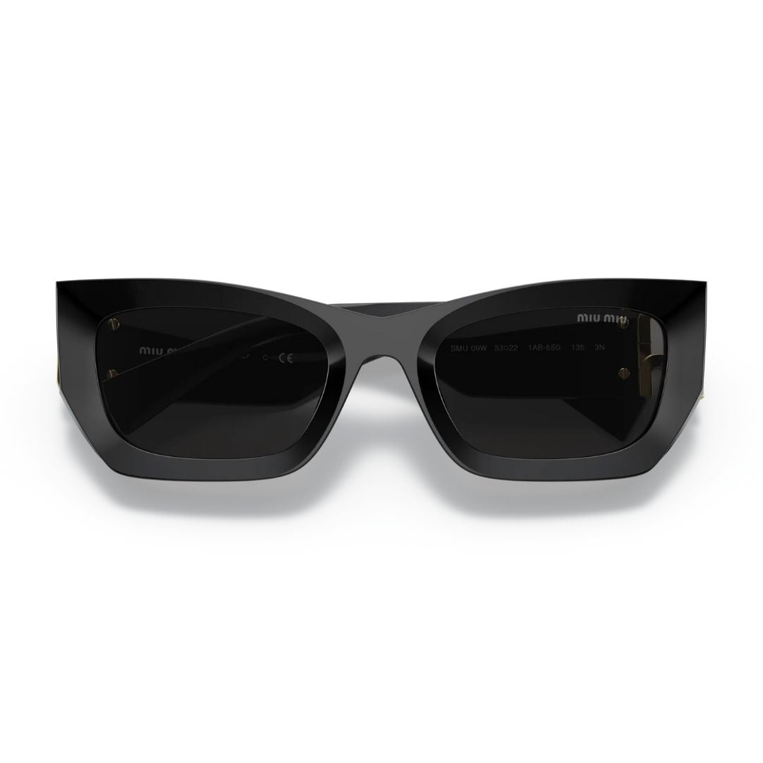 Miu Miu MU 09WS Black Sunglasses with Premium Acetate Frame - Folded View