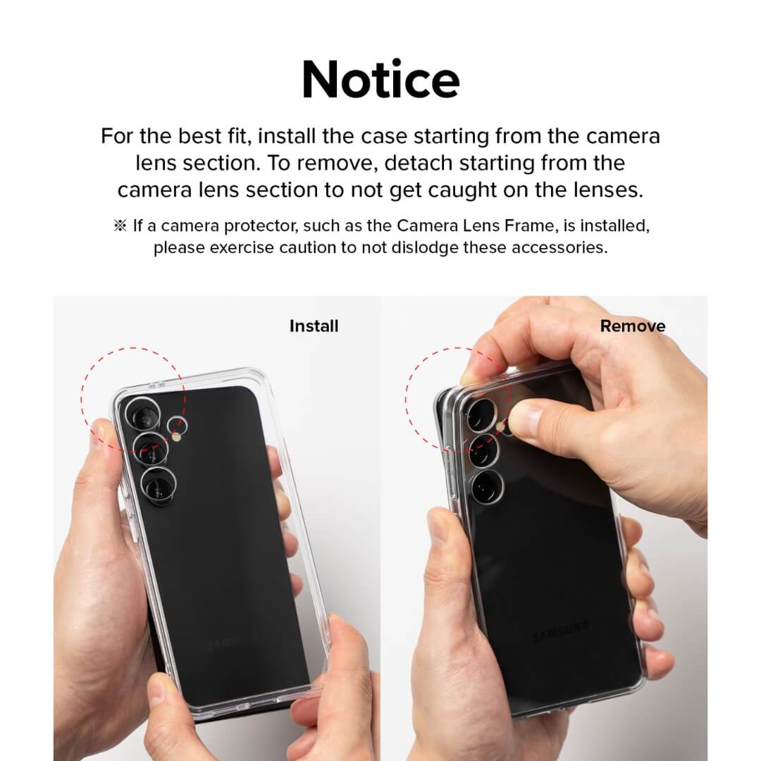 Easy to install and remove Ringke cases