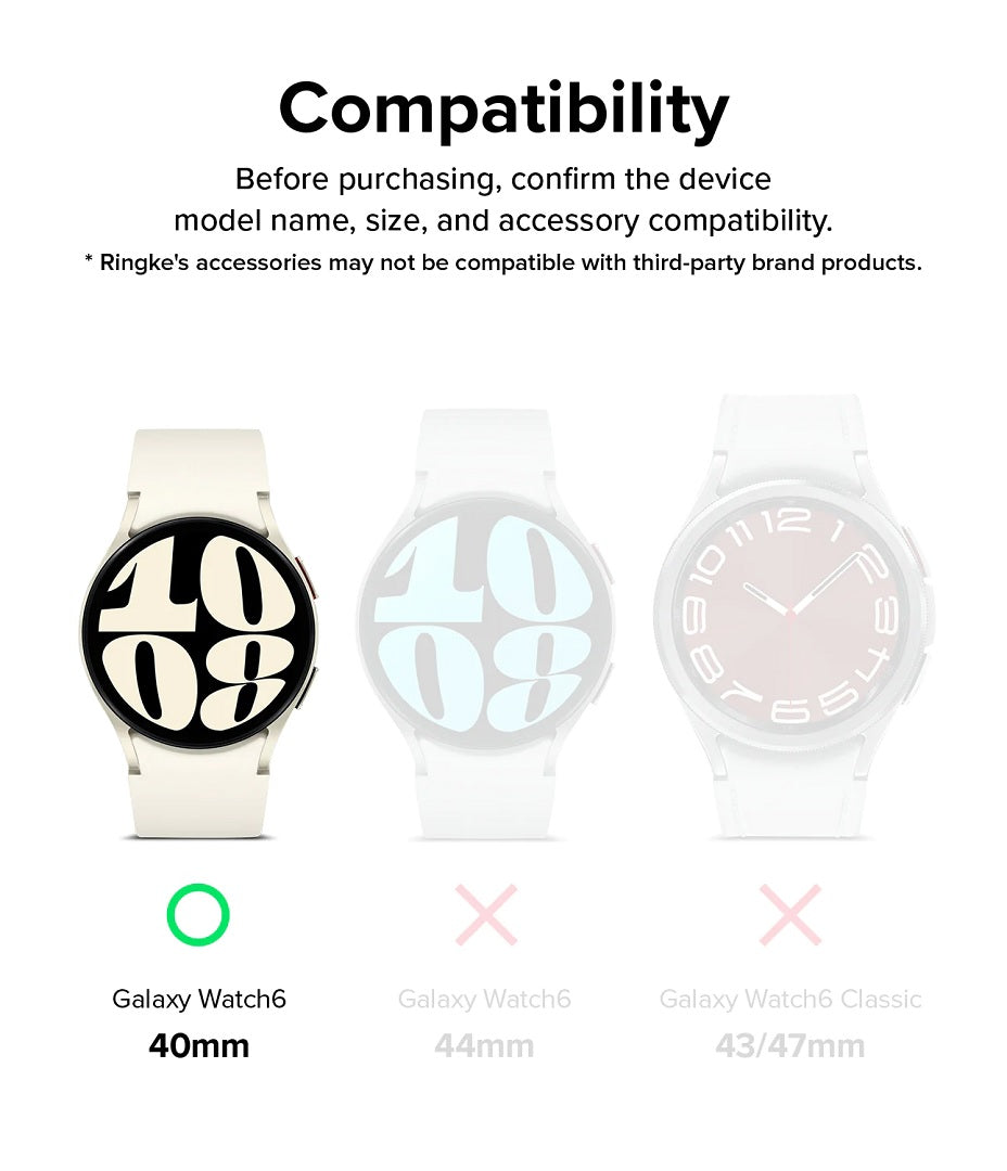 Galaxy Watch 6 40mm Screen Protector Glass 4Pack R3 by Ringke