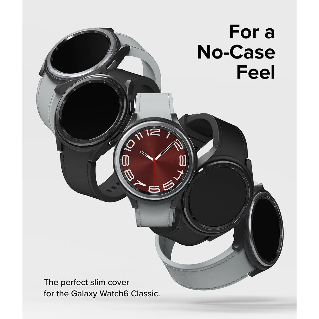 Galaxy Watch 6 Classic 47mm Case Slim Clear & Matte Black