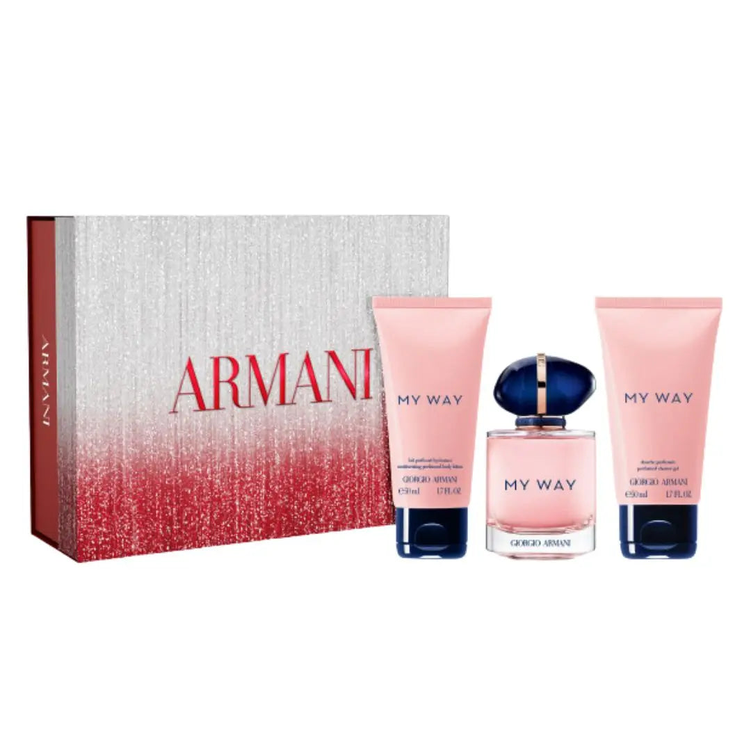 Giorgio Armani My Way EDP 50ml 3 Piece Gift Set contents and gift packaging