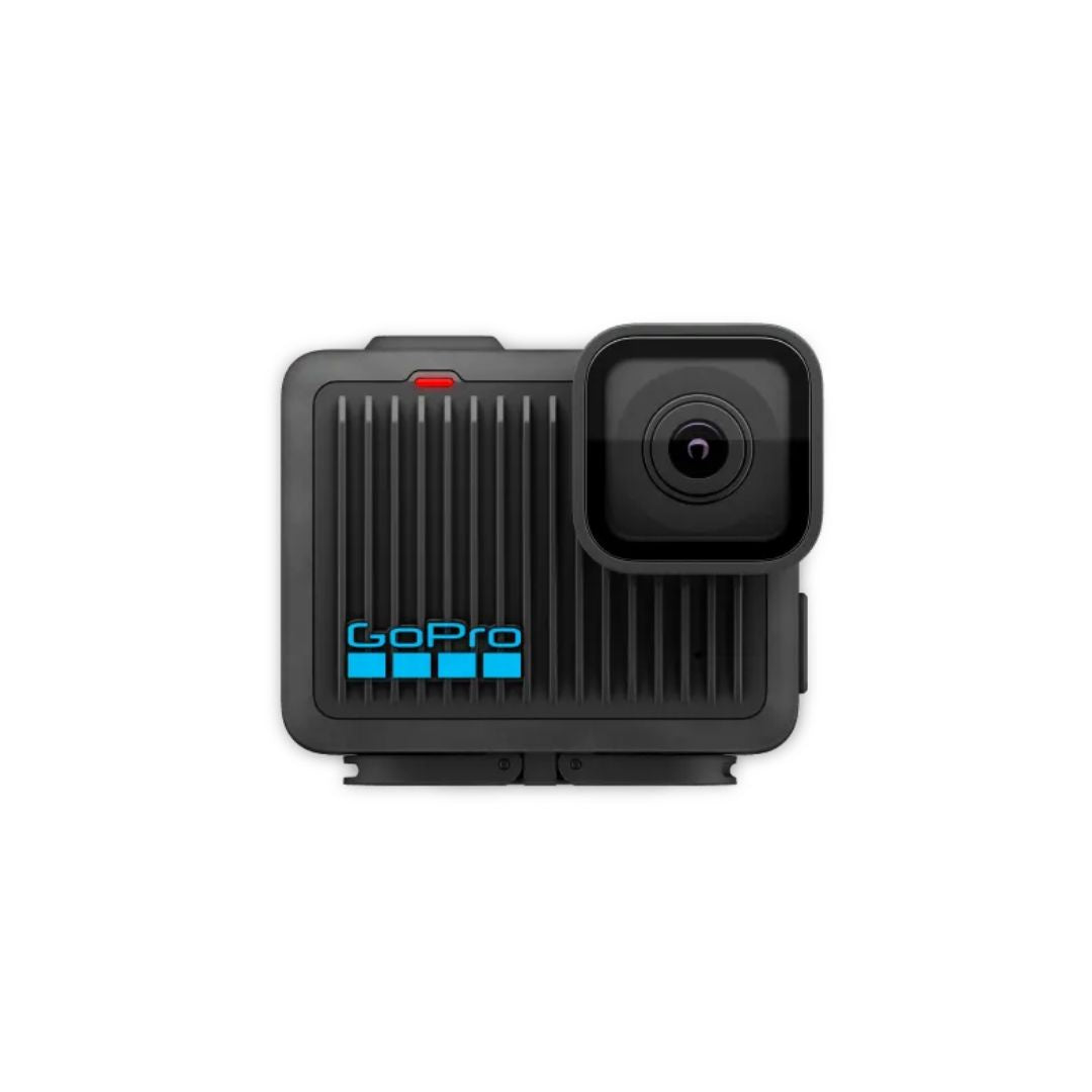 Front view of the GoPro HERO, a simple and affordable action cam.