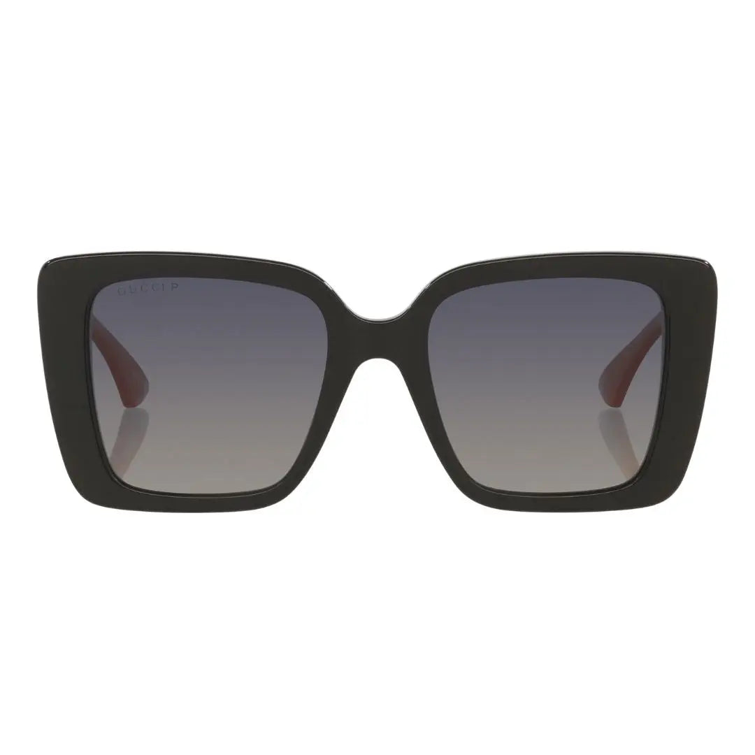 Front view of Gucci GG1861S 005 featuring a large butterfly-shaped gold metal frame and pink lenses - Gadgets Online NZ