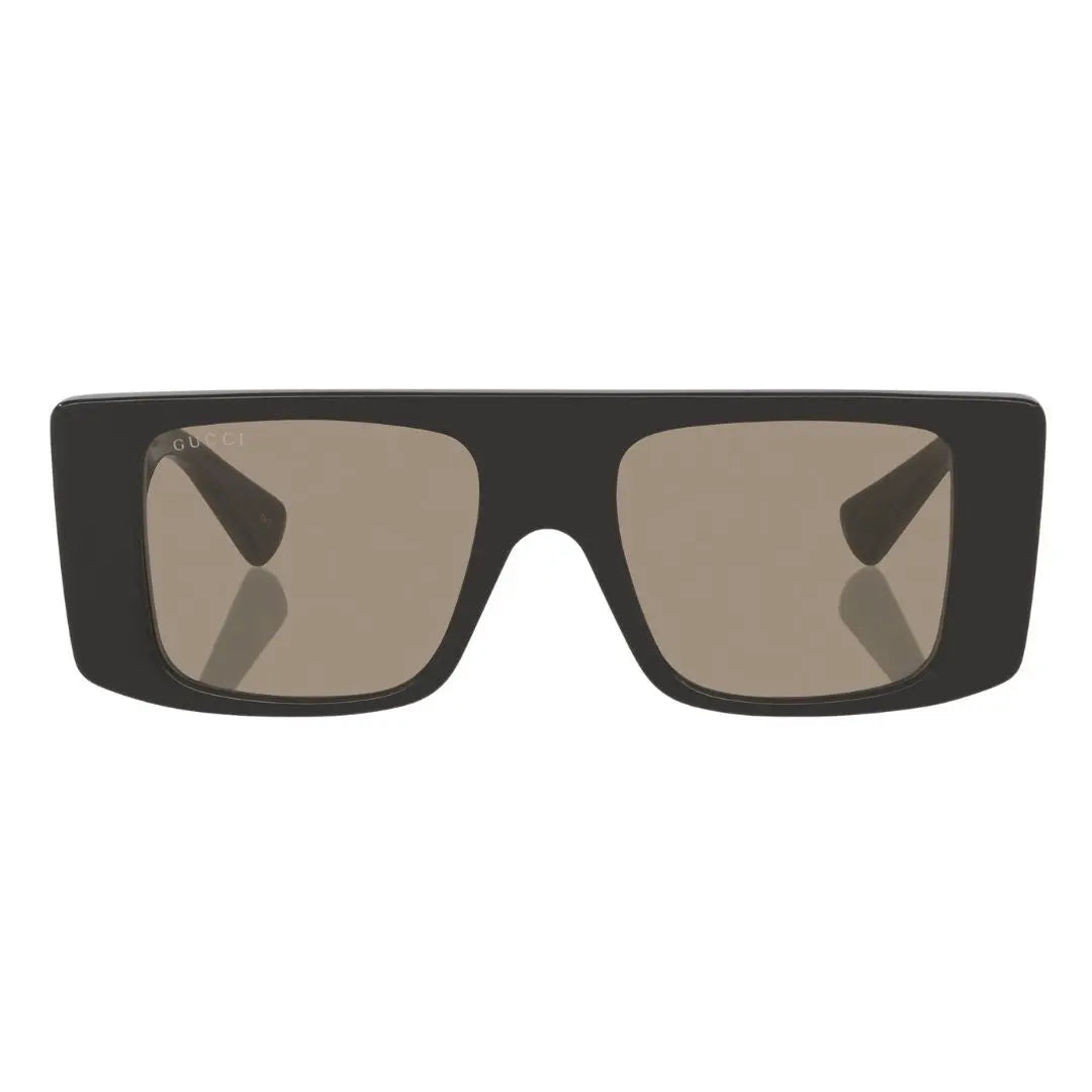 Front view of Gucci GG1888S 001 featuring an oversized flat top black rectangle acetate frame - Gadgets Online NZ