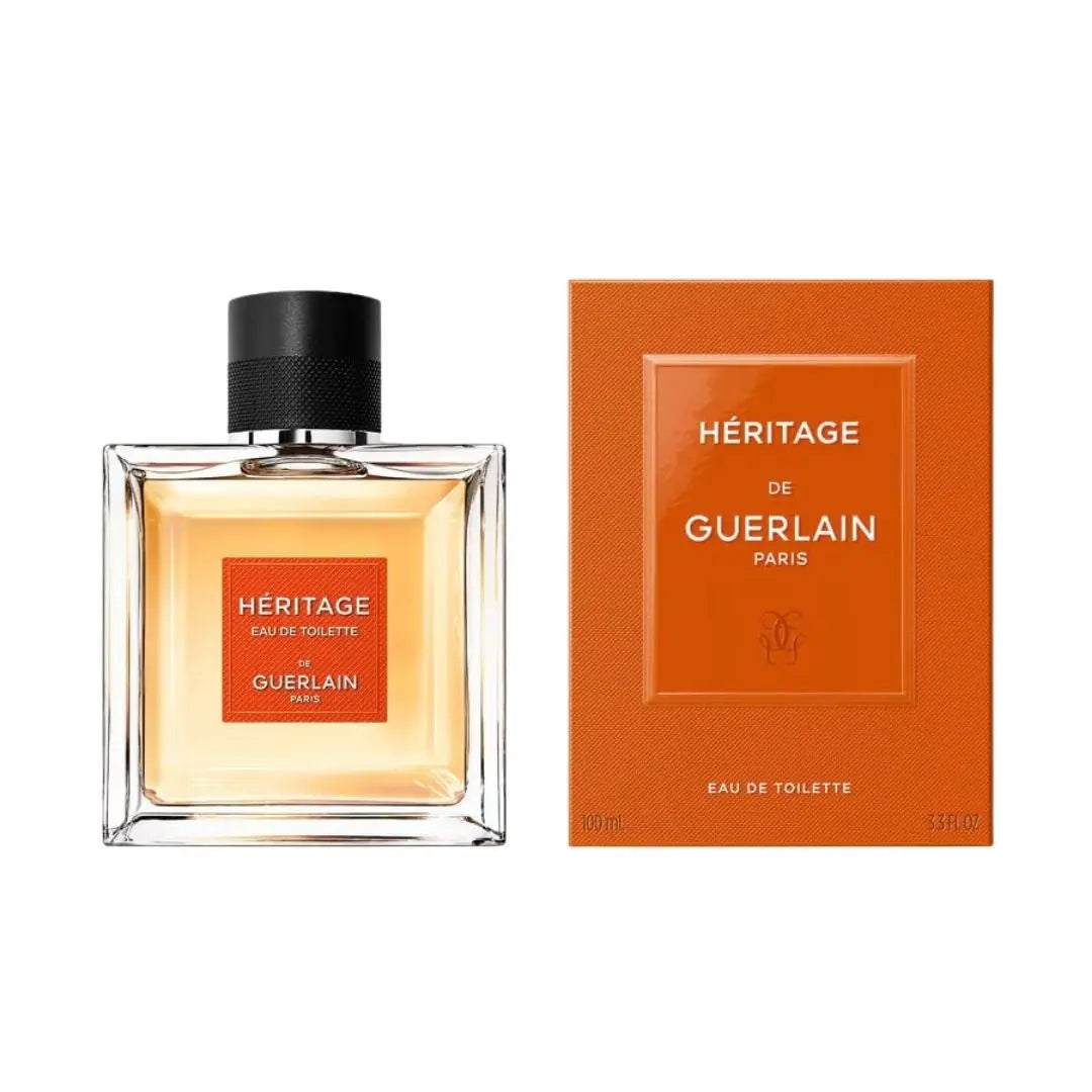 Guerlain Heritage 100ml EDT, a classic, elegant bottle, suggesting a rich, woody, and aromatic masculine fragrance in NZ