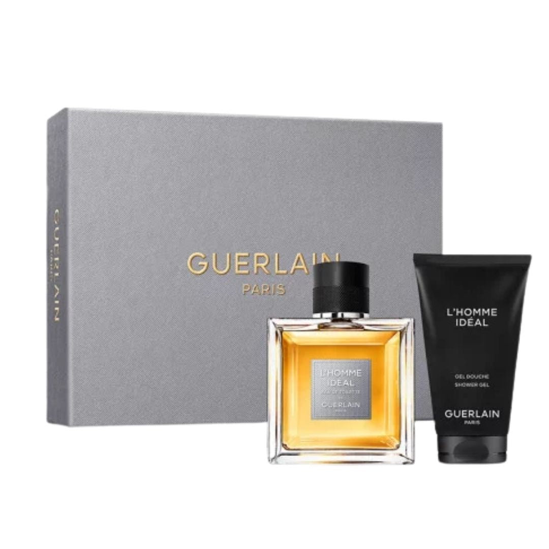 Guerlain L'Homme Ideal 100ml EDT 2 Piece Gift Set, featuring the iconic bottle and matching shower gel in an elegant gift box in NZ