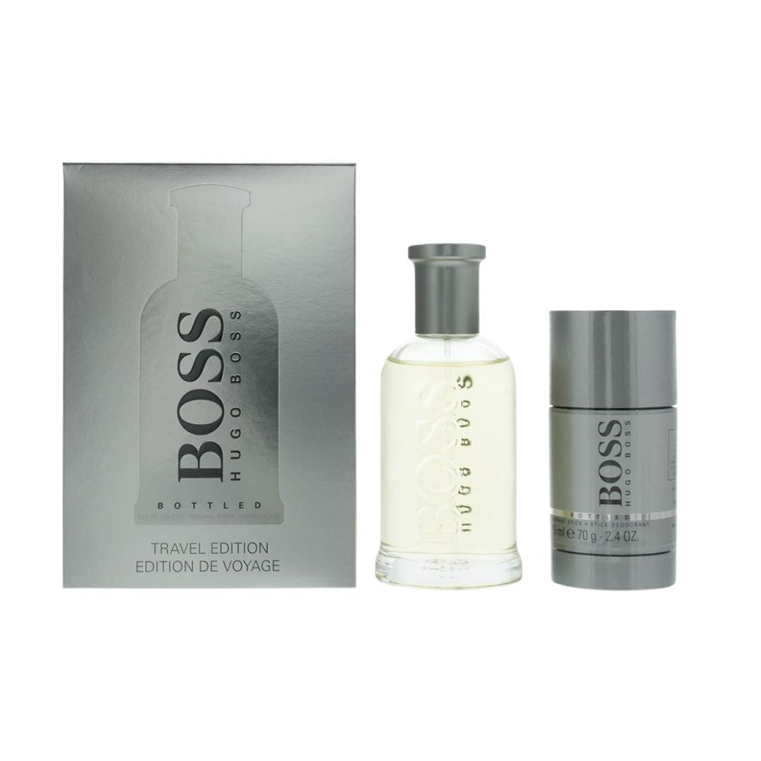 Hugo Boss Boss Bottled No. 6 100ml EDT 2 Piece Gift Set, featuring the iconic bottle and a deodorant stick in an elegant gift box in NZ