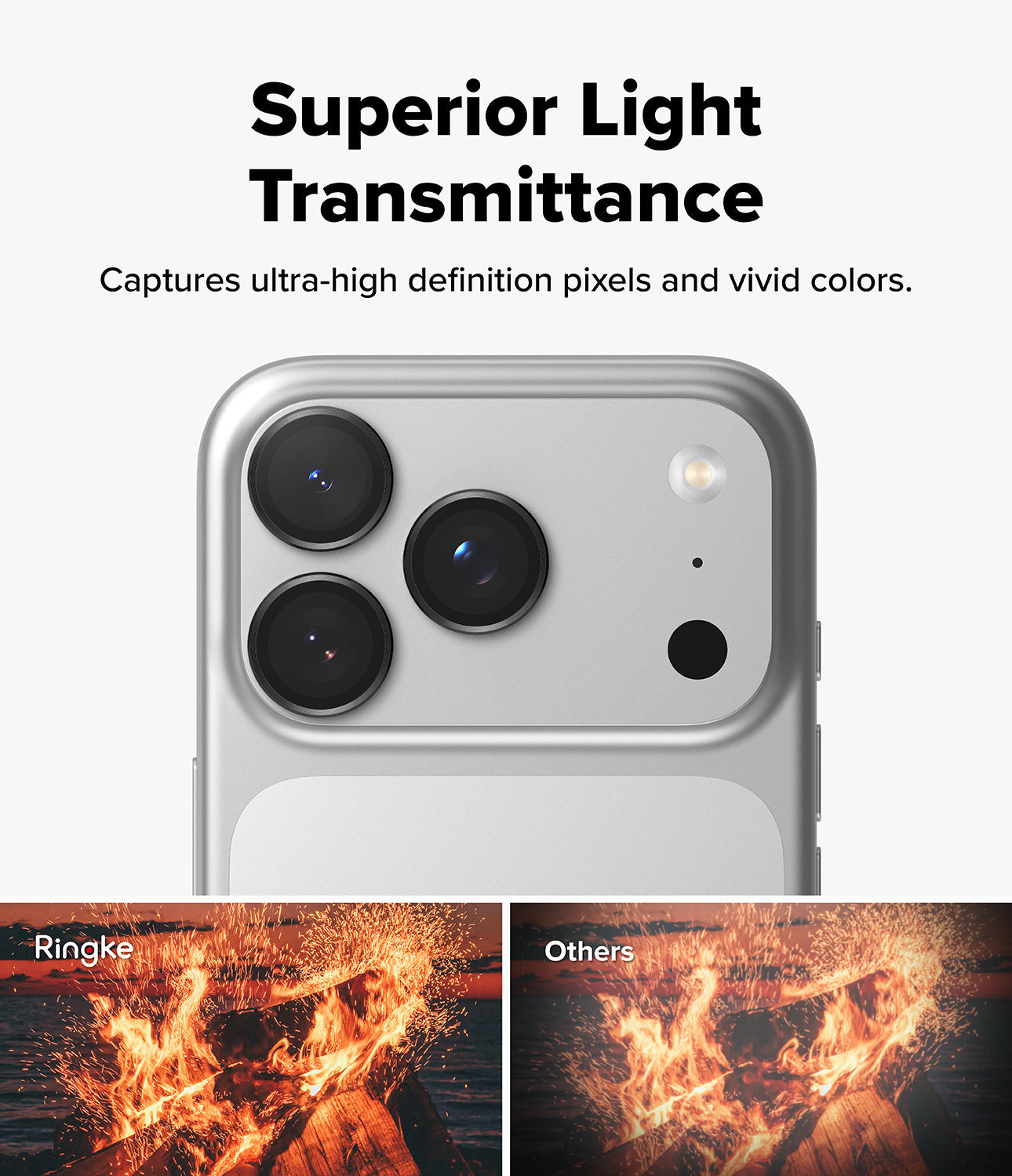 A photo taken with an iPhone 17 Pro Max, demonstrating the high clarity provided by the Ringke lens protector.