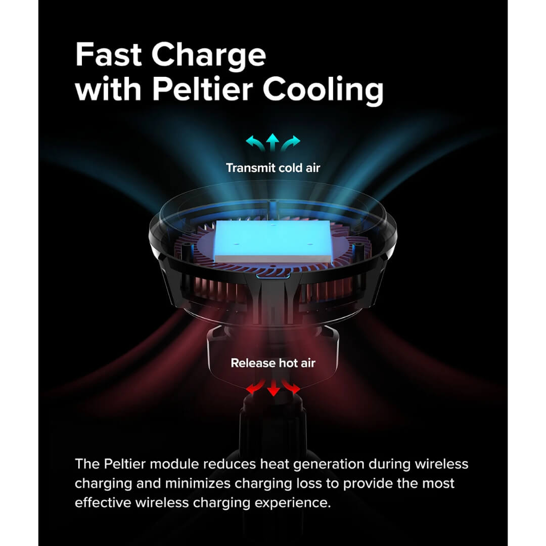 Innovative magnetic car mount with air-vent tripod mount fast wireless charging