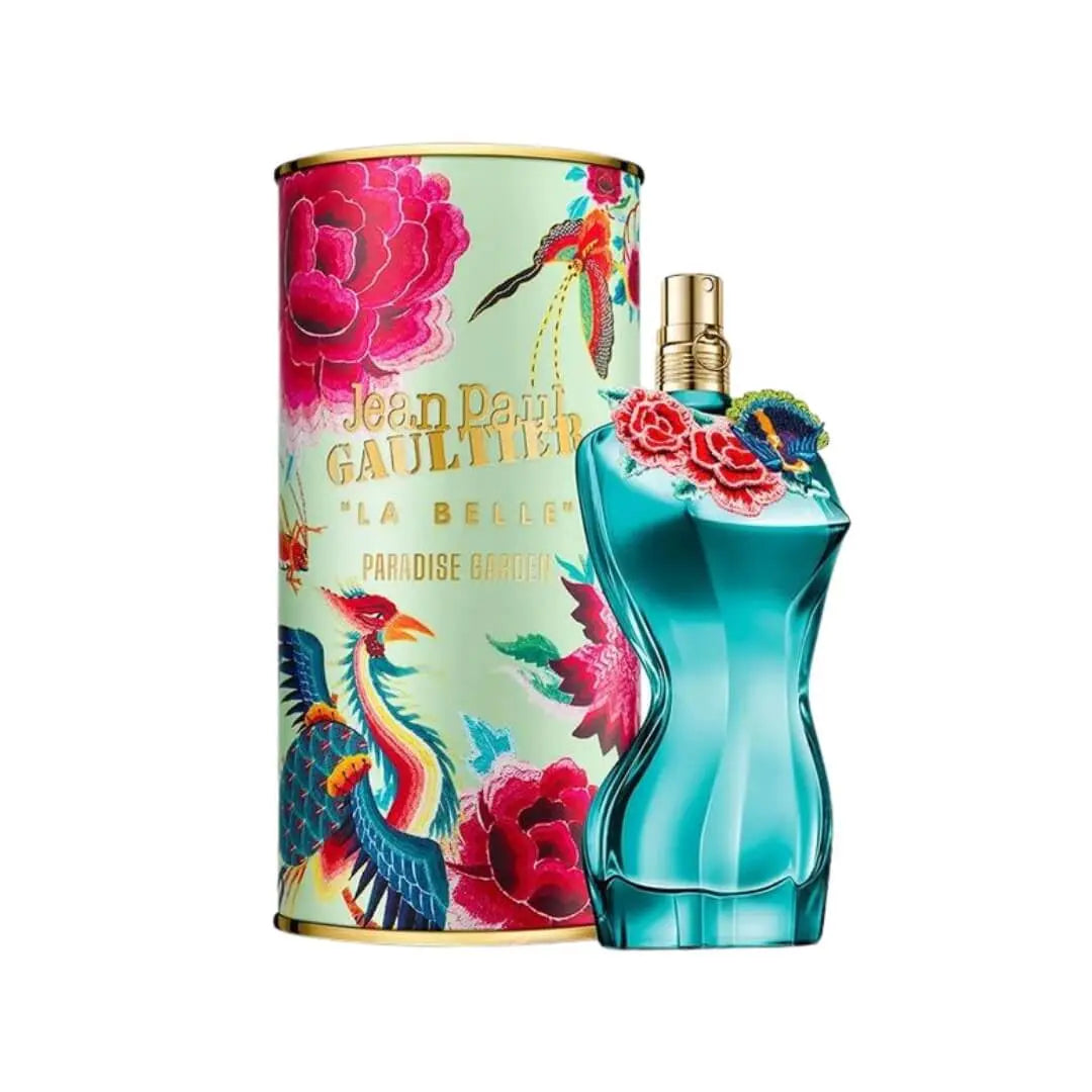 Jean Paul Gaultier La Belle Paradise Garden EDP 50ml women's perfume bottle and packaging