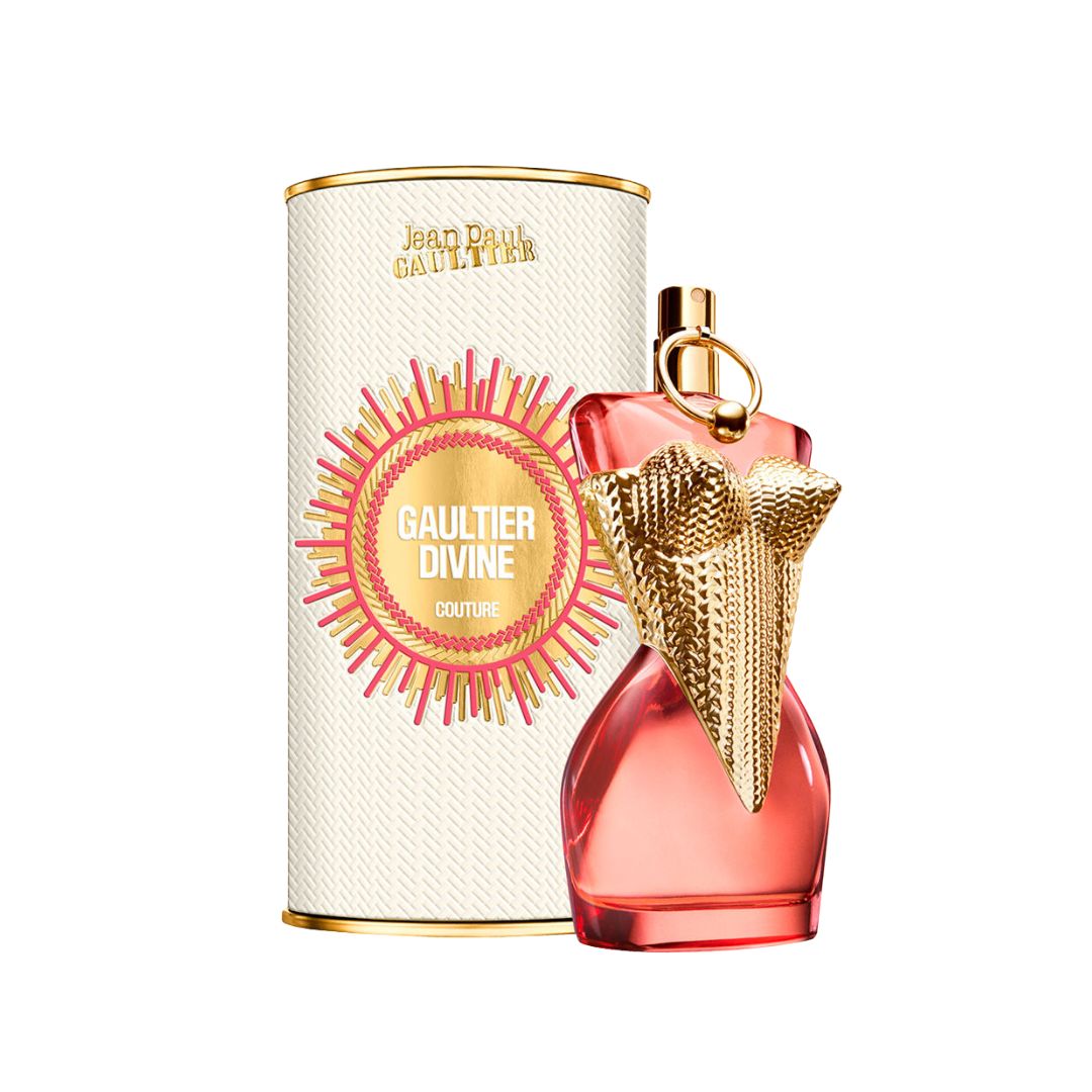 Jean Paul Gaultier Divine Couture EDP 50ml perfume bottle and packaging on a white background