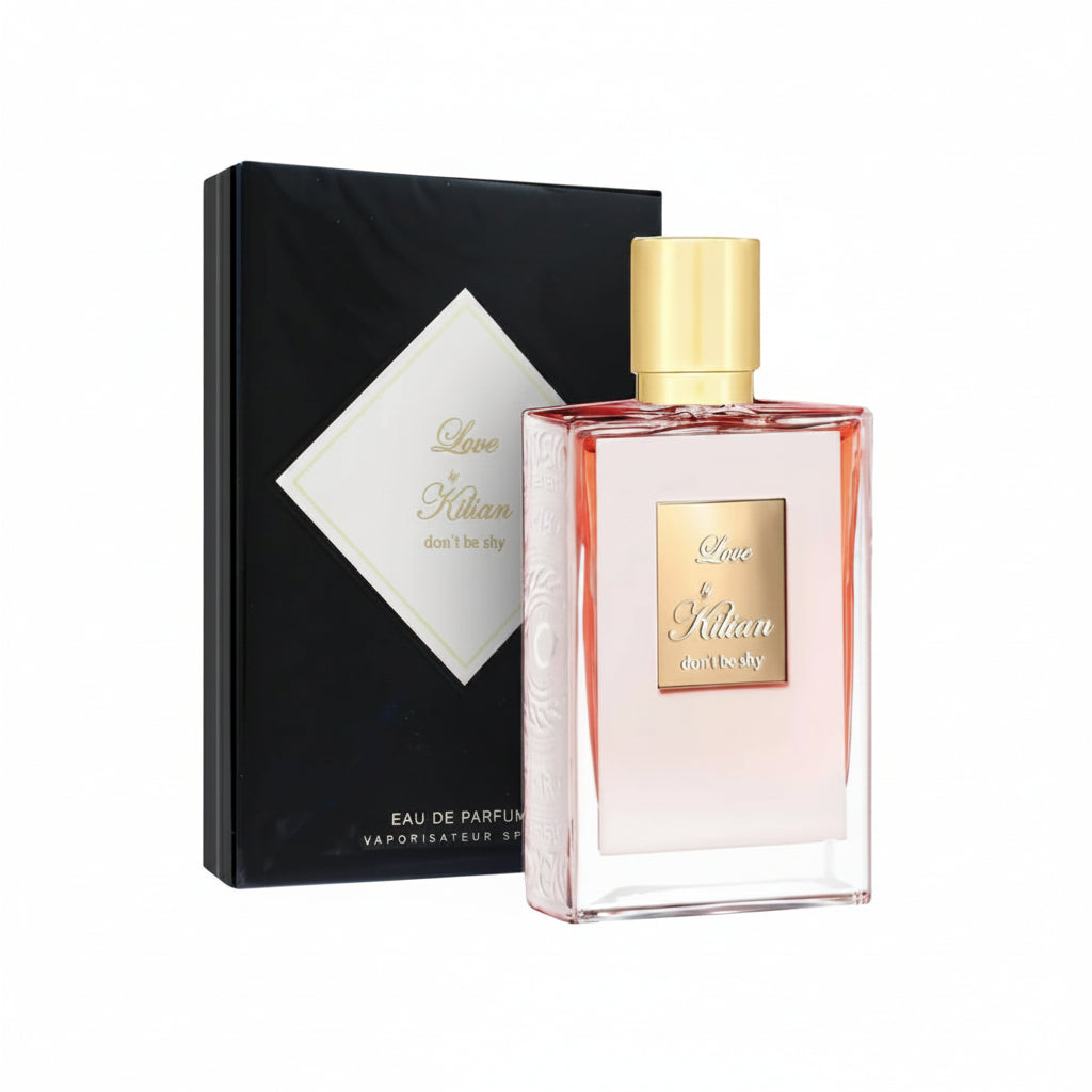 Kilian Love Don't Be Shy EDP 100ml
perfume bottle with black box on a white background