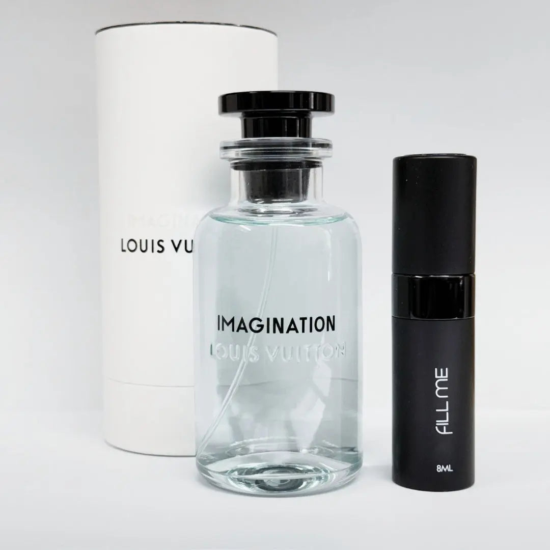 Louis Vuitton Imagination EDP 8ml Fill Me decant beside original full-size bottle and box – Gadgets Online NZ