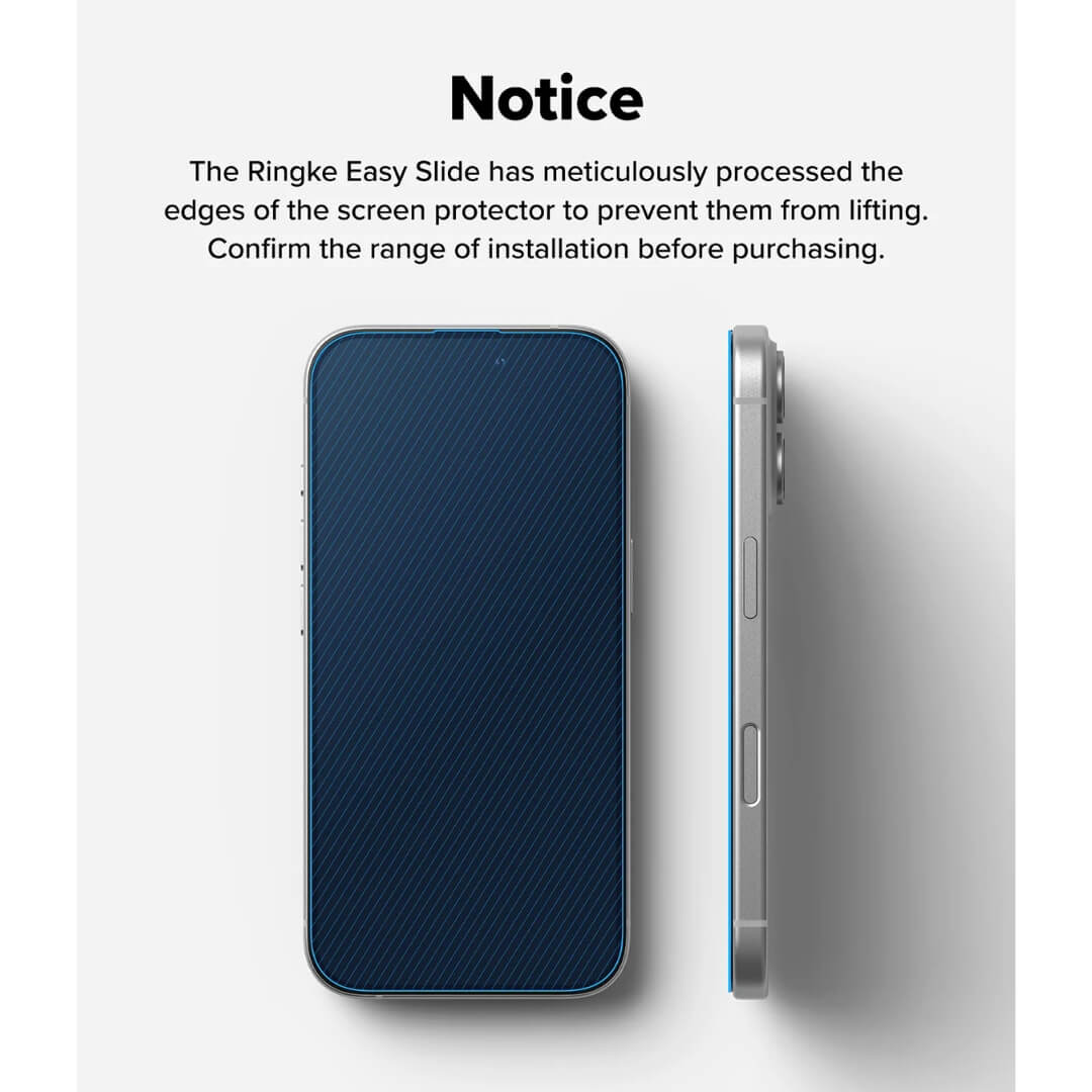iPhone 16 / 15 Screen Protector Easy Slide Tempered Glass 2 Pack