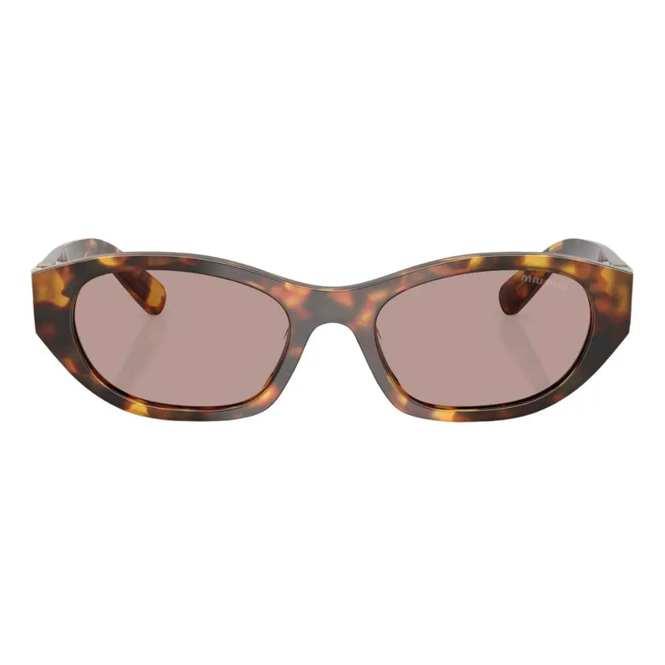 Front view of Miu Miu MU A03S 14L20I featuring an oval cat-eye tortoise shell acetate frame - Gadgets Online NZ