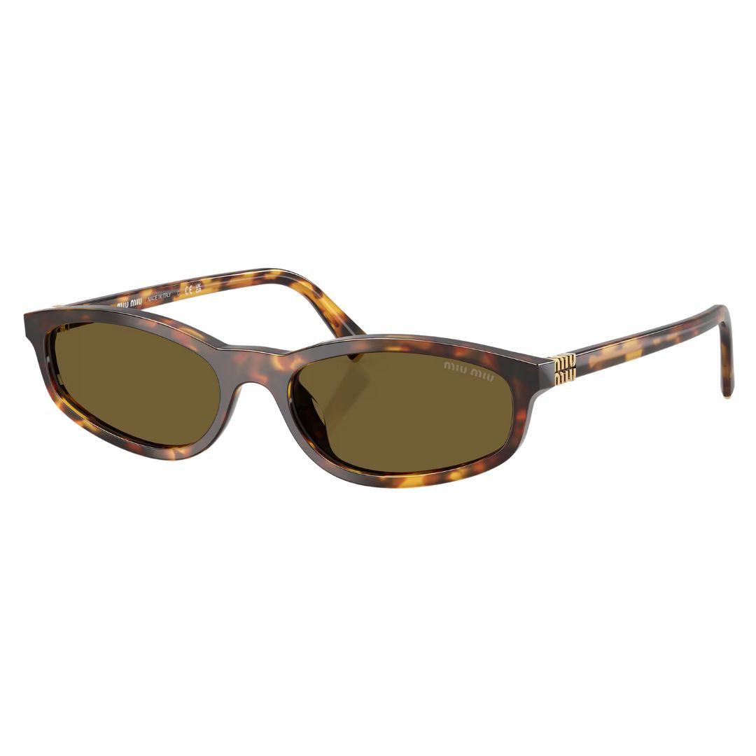Miu Miu MU A03S 14L09Z sunglasses in honey havana tortoise with brown lenses and gold logos - Gadgets Online NZ
