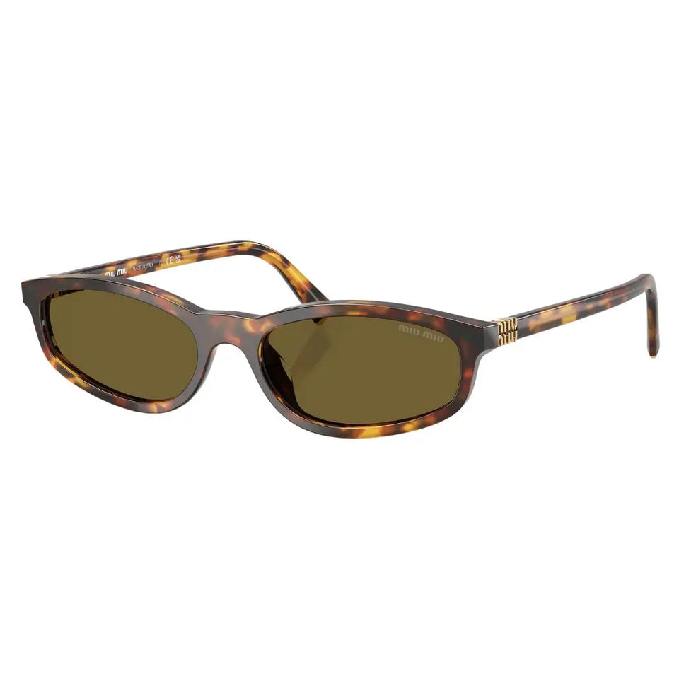 Miu Miu MU A03S 14L09Z sunglasses in honey havana tortoise with brown lenses and gold logos - Gadgets Online NZ