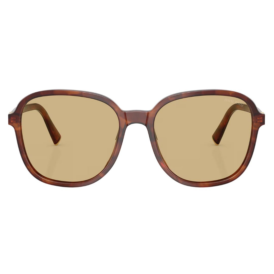 Front view of Miu Miu MU B01S 26E10R featuring an oversized square tortoise shell acetate frame - Gadgets Online NZ
