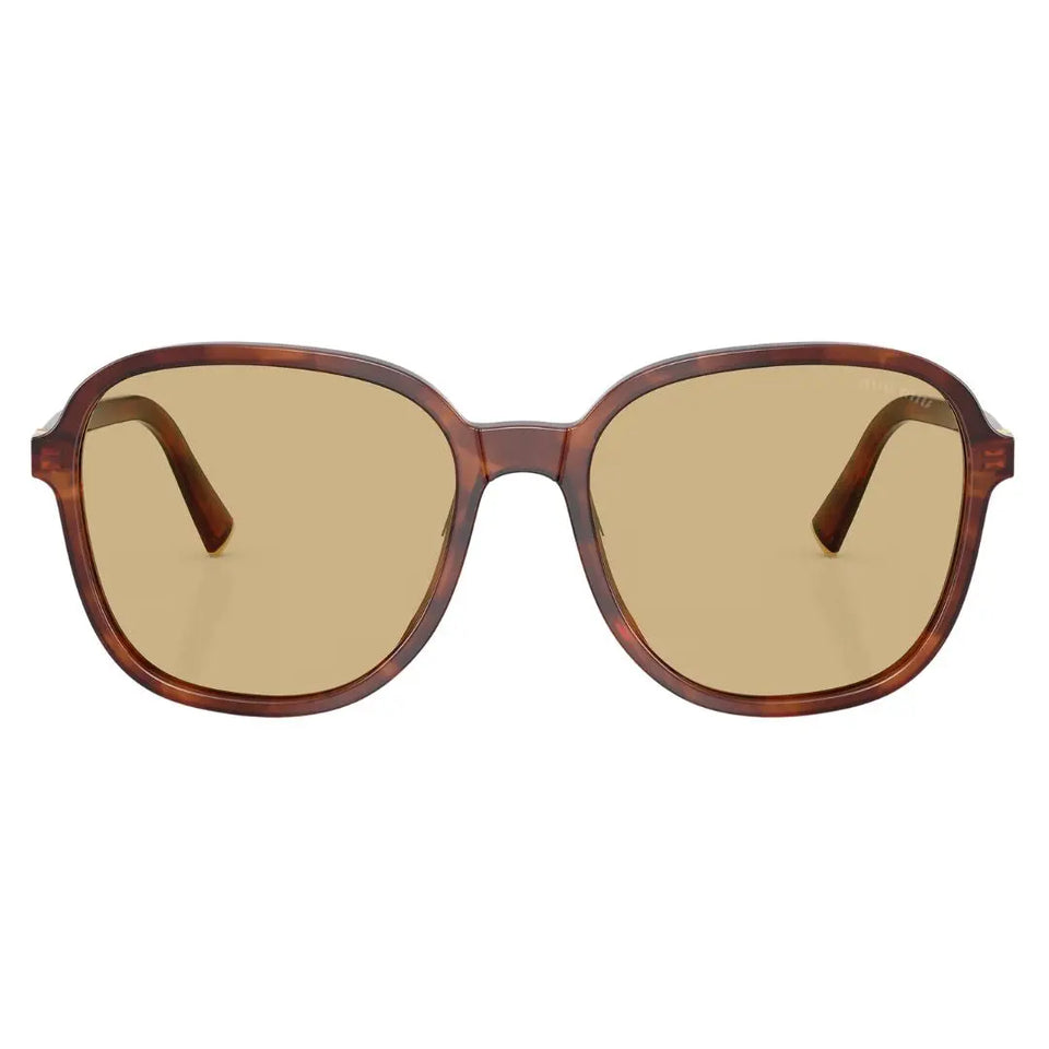 Front view of Miu Miu MU B01S 26E10R featuring an oversized square tortoise shell acetate frame - Gadgets Online NZ