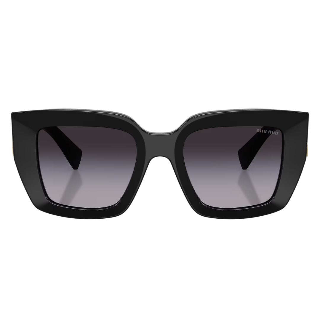 Front view of Miu Miu MU B05S 16K90A featuring an oversized square black acetate frame - Gadgets Online NZ
