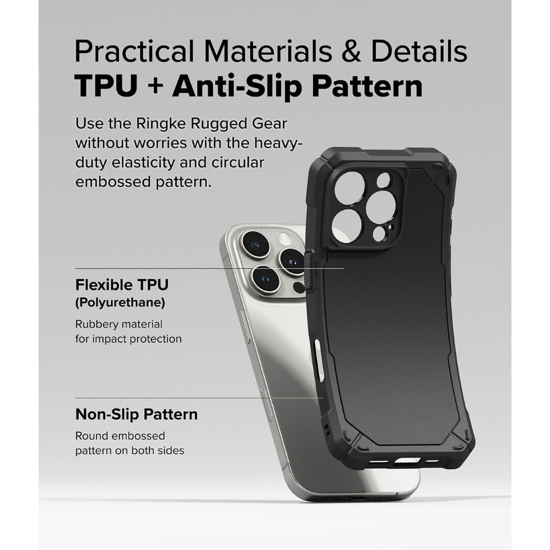 iPhone 16 Pro Case Rugged Gear Magnetic Black by Ringke