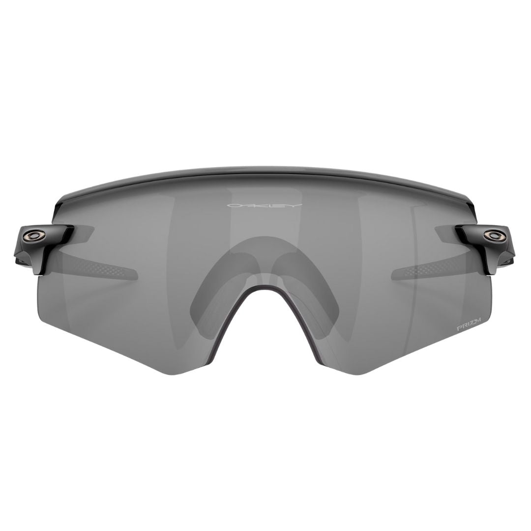 Front view of Oakley Encoder OO9471 947103 featuring a matte black rimless wrap shield lens - Gadgets Online NZ