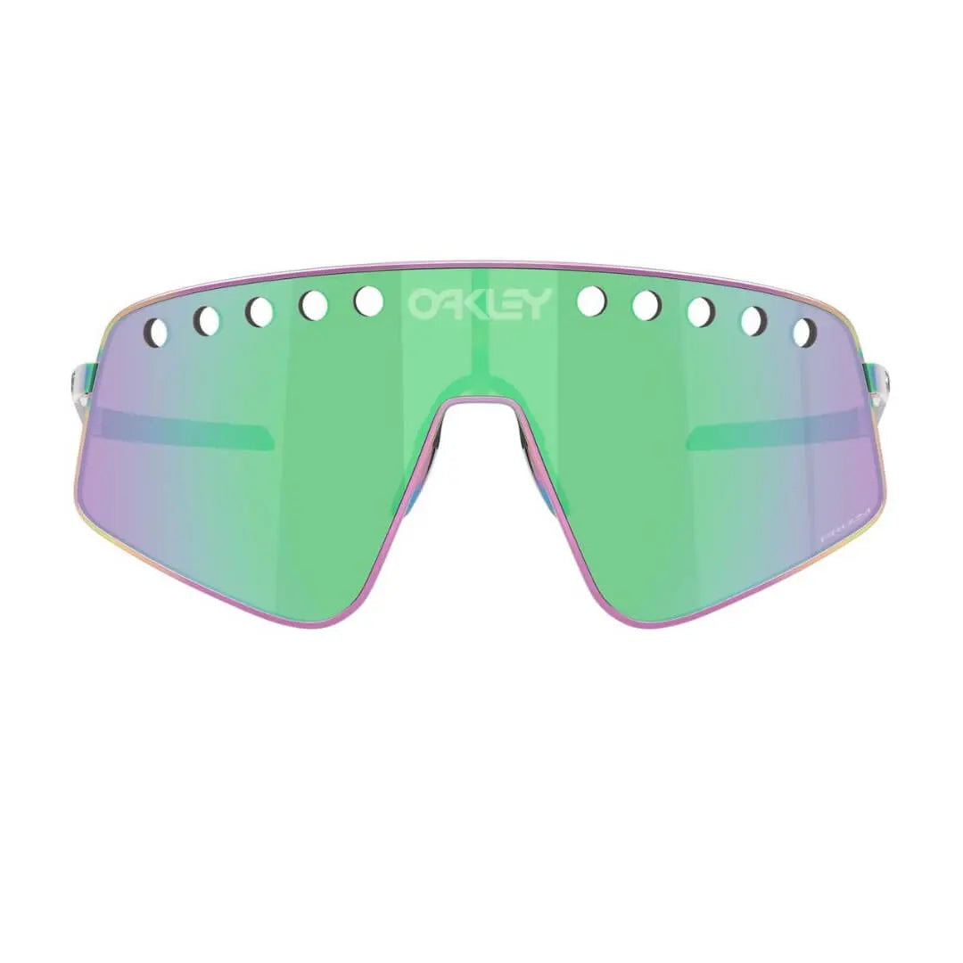 Oakley Sutro Ti Sweep OO6025-0538 Polished Oil Slick Prizm Road Jade Sunglasses - Front View