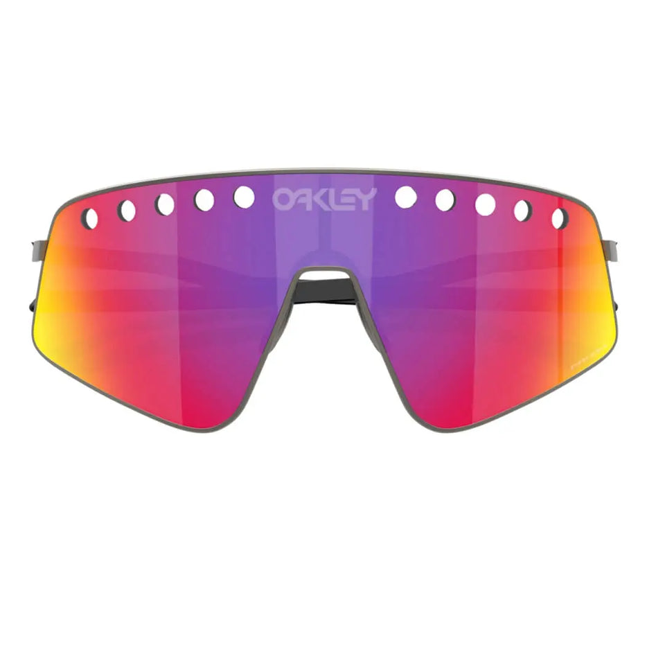 "Oakley Sutro Ti Sweep Sunglasses - Top View of Vented Frame and Prizm Lenses