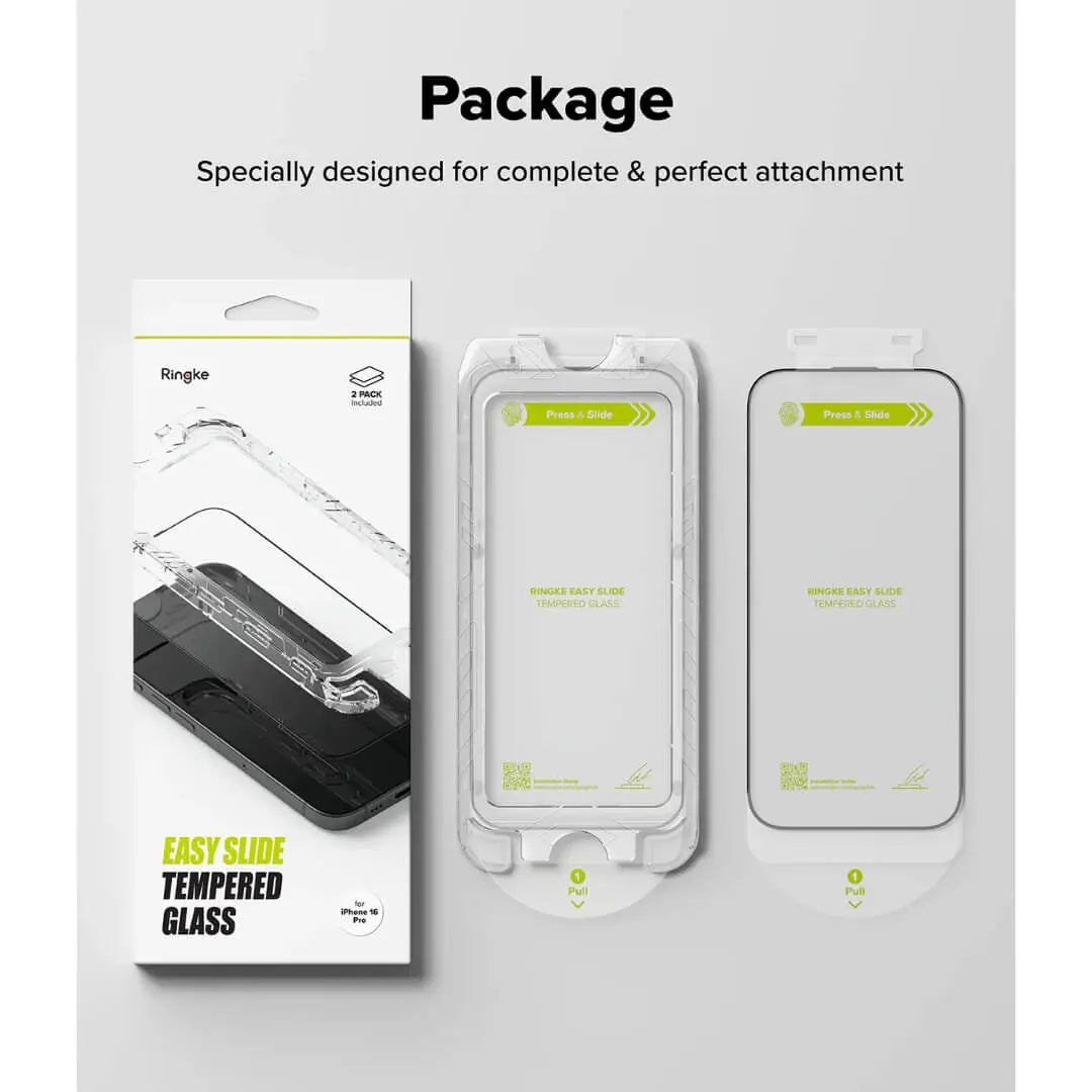iPhone 16 Pro Screen Protector Easy Slide Tempered Glass 2 Pack Ringke