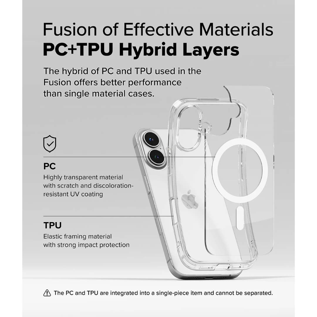 PC + TPU material is used to designed iPhone 16 Magsafe case