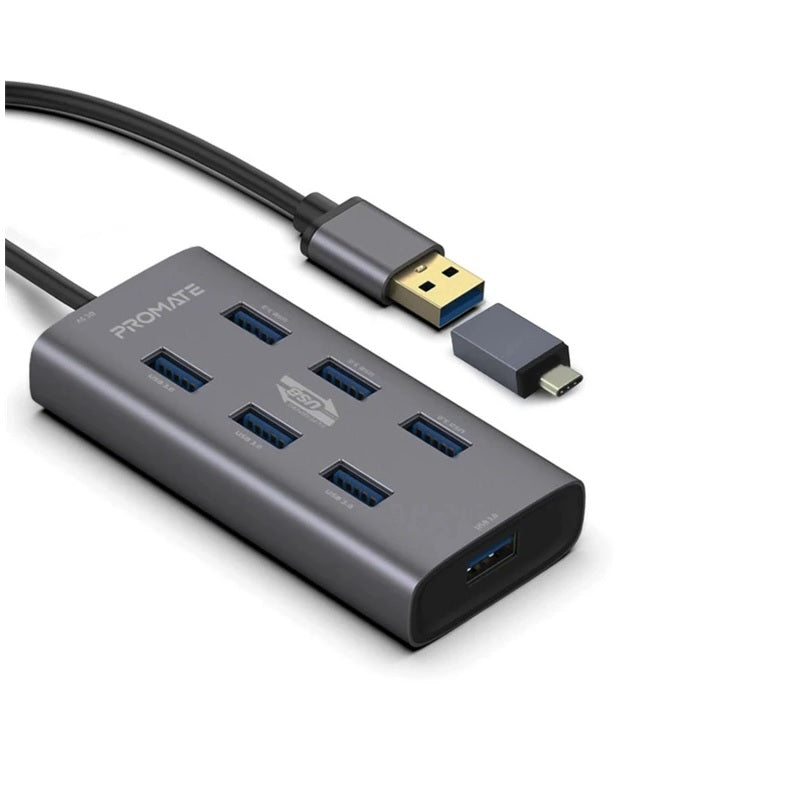 PROMATE Powered USB Hub With 7x USB 3.0 Ports Plus Additional USB-C