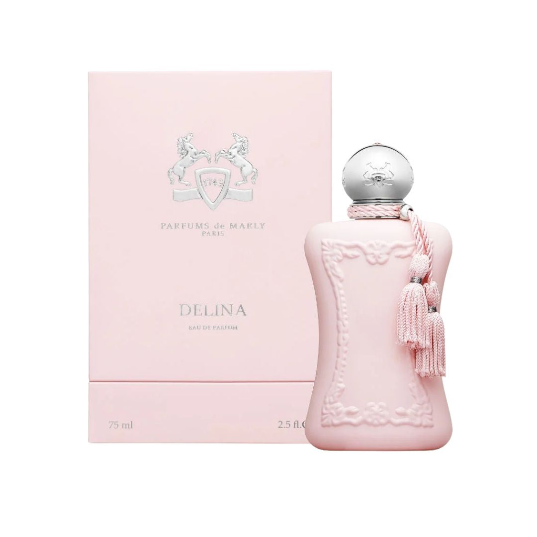 Pink perfume bottle with decorative elements Parfums De Marly Delina 75ml EDP for Women in NZ